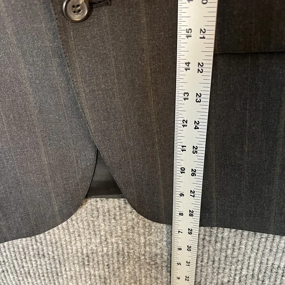 Polo University Club By Ralph Lauren Mens Blazer Sz 38 Gray Striped Wool Preppy